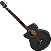 Electro Acoustic Left Handed Bass Guitar by Gear4music Black