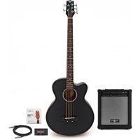 Electro Acoustic 5 String Bass Guitar + 35w Amp Pack Black