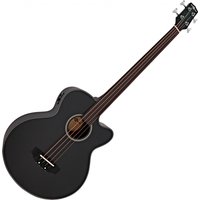 Electro Acoustic Fretless Bass Guitar by Gear4music Black