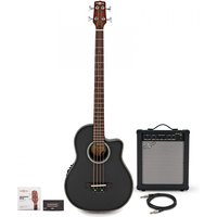 Roundback Electro Acoustic Bass Guitar + 35W Amp Pack Black