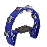 D-Shaped Tambourine by Gear4music Blue