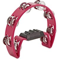 D-Shaped Tambourine by Gear4music Pink