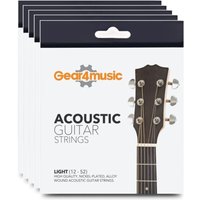 5 Pack of Acoustic Guitar Strings 80/20 Light
