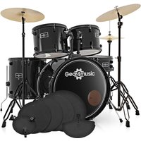 BDK-1plus Full Size Starter Drum Kit + Practice Pack Black