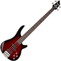 Chicago Bass Guitar by Gear4music Trans Red Burst