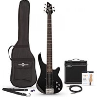 Read more about the article Chicago 5 String Bass Guitar Black + 15W Amp Pack by Gear4music
