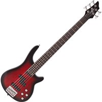Read more about the article Chicago 5 String Bass Guitar by Gear4music Trans Red