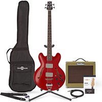 San Francisco Semi Acoustic Bass + SubZero V35B Amp Pack Wine Red