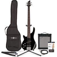 Chicago Left Handed Bass Guitar + 35W Amp Pack Black