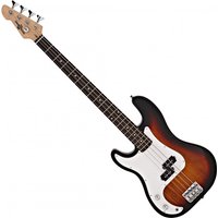 LA Left Handed Bass Guitar by Gear4music Sunburst