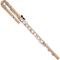 Yamaha YFL B441 Bass Flute Gold-Brass Body Silver Lip Plate & Riser