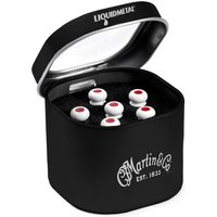 Read more about the article Martin Luxe (Liquid Metal) Bone with Red Bridge Pins 6 Pack