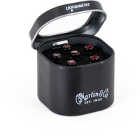 Martin Luxe (Liquid Metal) Gloss Black with Red Bridge Pins 6 Pack