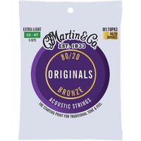 Martin Original 80/20 Bronze Acoustic Strings Extra Light 10-47 3 Pk