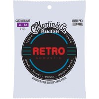 Martin Retro Monel Nickel Acoustic Strings Custom Light 11-52 3 Pack