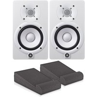 Yamaha HS5 Active Studio Monitors (White) with Isolation Pads Pair