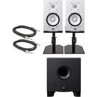 Yamaha HS7 Complete Studio Bundle White with HS8S Subwoofer