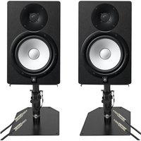 Yamaha HS8 Active Studio Monitors with Desktop Stands & Cables