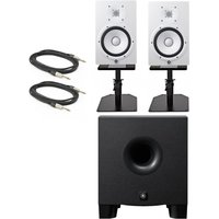 Yamaha HS8 Complete Studio Bundle White with HS8S Subwoofer