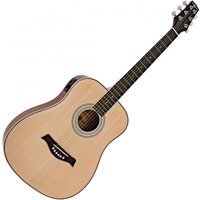 3/4 Dreadnought Electro Acoustic Travel Guitar by Gear4music Natural