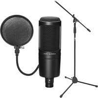 Audio Technica AT2020 Microphone with Stand and Pop-Shield