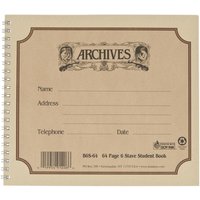 DAddario Archives 6 Stave 64 Page Student Book Spiral