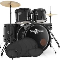 BDK-1 Full Size Starter Drum Kit + Practice Pack Black