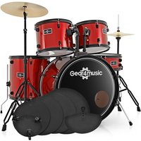 BDK-1 Full Size Starter Drum Kit + Practice Pack Red