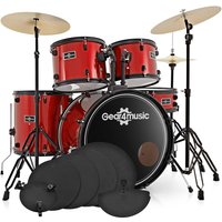 BDK-1plus Full Size Starter Drum Kit + Practice Pack Red