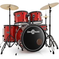 BDK-1plus Full Size Starter Drum Kit by Gear4music Red