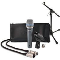 Shure Beta 57A Dynamic Instrument Mic with Low Mic Stand and 6m Cable