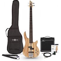 Chicago Neck Thru Bass Guitar + 15W Amp Pack Natural