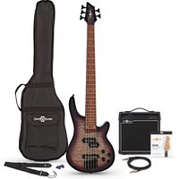 Chicago Select 5-String Bass Guitar + Amp Pack Purple Burst