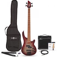 Chicago Select Bass Guitar + Amp Pack Reverse Red Burst