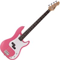 LA Bass Guitar by Gear4music Pink