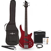 3/4 Chicago Bass Guitar + 15W Amp Pack Trans Red