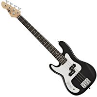 3/4 LA Left Handed Bass Guitar by Gear4music Black