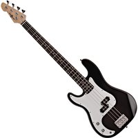 LA Left Handed Bass Guitar by Gear4music Black