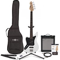 Seattle Left Handed Bass Guitar + 35W Amp Pack White