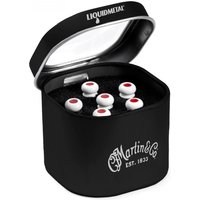 Martin Luxe (Liquid Metal) Bone with Red Bridge Pins 6 Pack