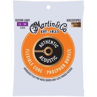 Martin Flex Core Phosphor Bronze Custom Light Strings 11-52 3 Pk