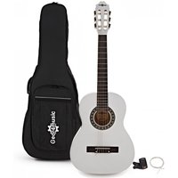 3/4 Classical Guitar Pack White by Gear4music