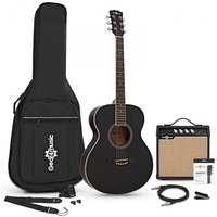 Student Electro Acoustic Guitar + 15W Amp Pack Black