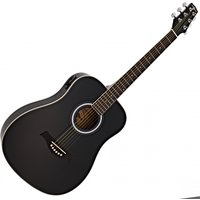 3/4 Dreadnought Electro Acoustic Travel Guitar by Gear4music Black
