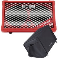 Boss Cube Street 2 Battery Powered Amp Red with Carrying Case