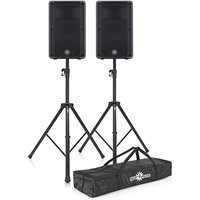 Yamaha DBR12 Active PA Speaker Pair with Speaker Stands