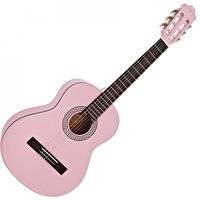 Deluxe Junior 1/2 Classical Guitar Pink by Gear4music