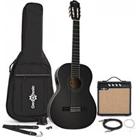 Deluxe Classical Electro Acoustic Guitar Black + Amp Pack