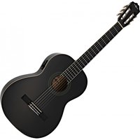 Deluxe Classical Electro Acoustic Guitar Black by Gear4music