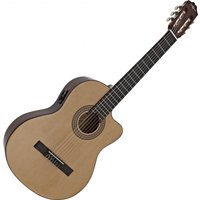 Deluxe Single Cutaway Classical Electro Acoustic Guitar by Gear4music